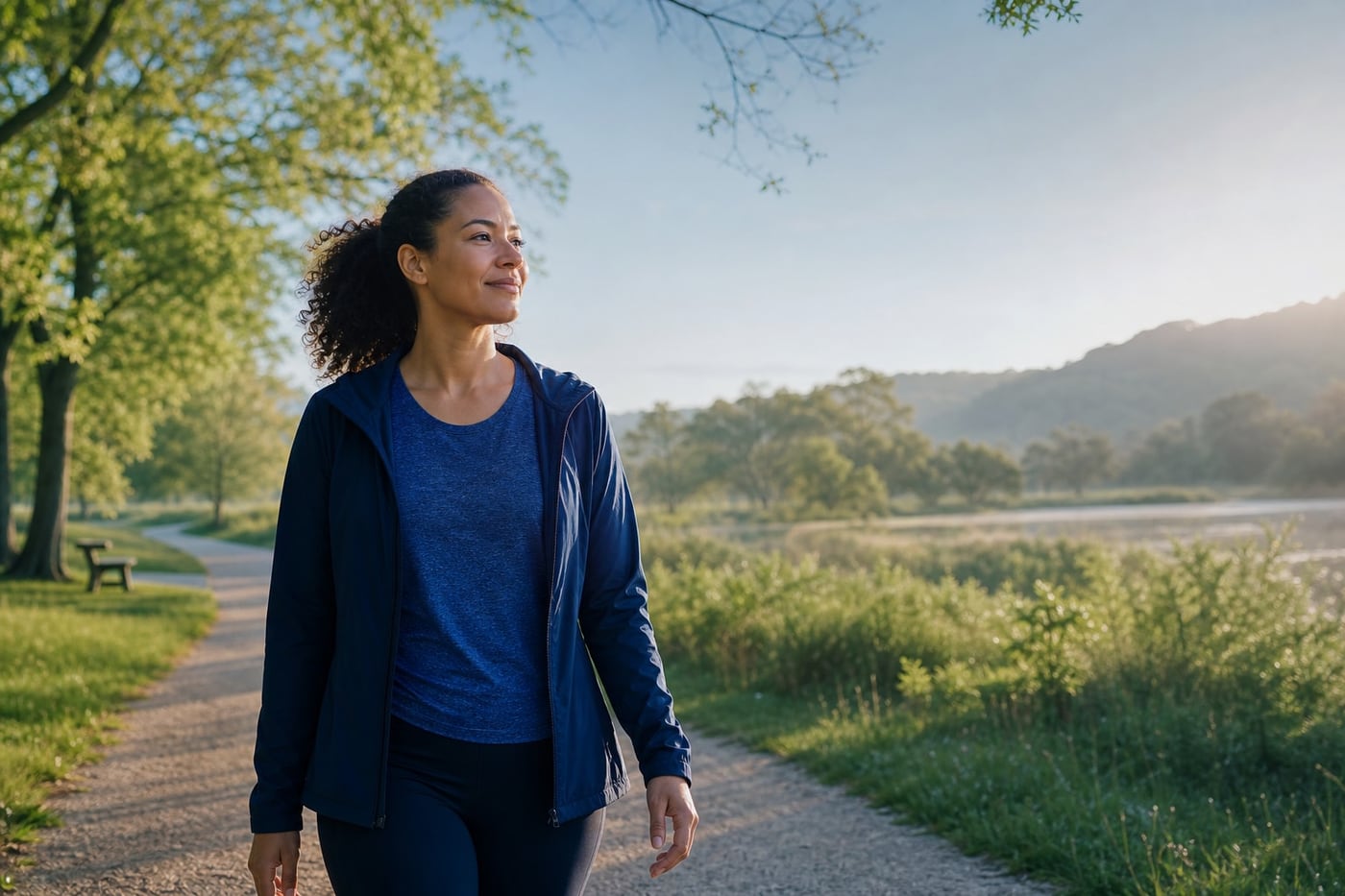 Person enjoying fresh air outdoors after choosing to stop smoking